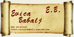 Evica Babalj vizit kartica